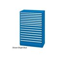 Lista International Lista 40-1/4"W  Cabinet, 15 Drawer, 243 Compart - Bright Blue, Keyed Alike XSHS1350-1502BBKA